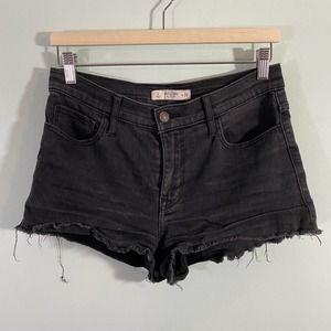 Abercrombie & Fitch Women's Black High Rise Cut Off Denim Shorts Size 6/28